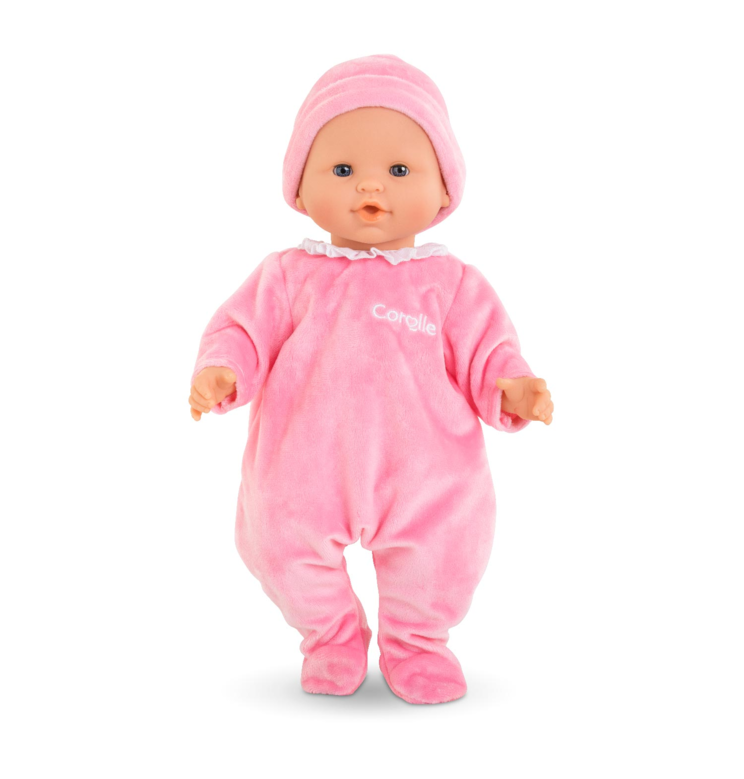 Pyjama rose et bonnet pour poupon 36 cm