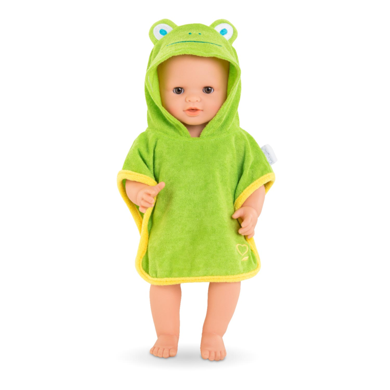 Cape de bain grenouille pour poupon 36cm