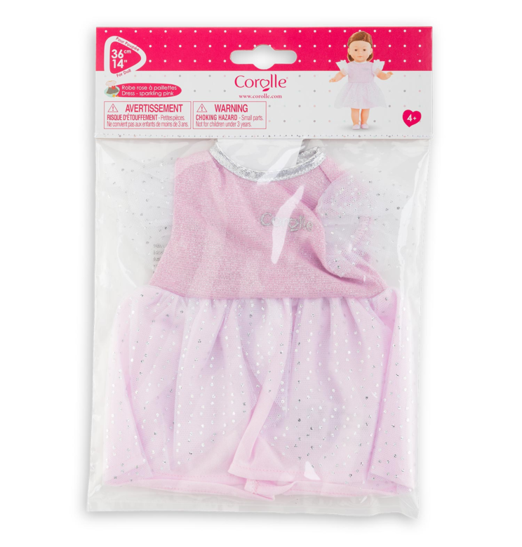 Robe Rose à Paillettes pour poupée ma Corolle