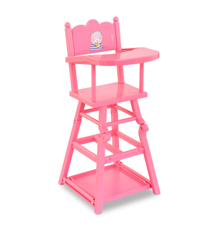 Chaise Haute Rose pour poupon 36 et 42 cm