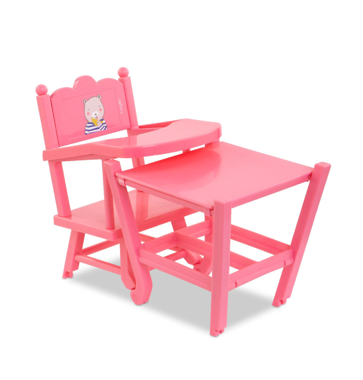 Chaise Haute Rose pour poupon 36 et 42 cm
