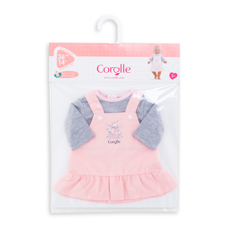 Robe et T-shirt Bords de Loire pour poupon 36 cm