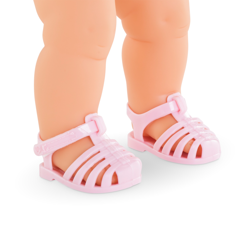 Sandales roses pour poupon 36 cm