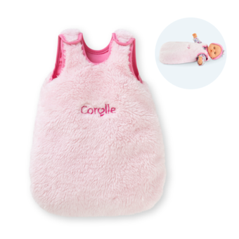Turbulette Peluche Rose pour poupon 30 cm