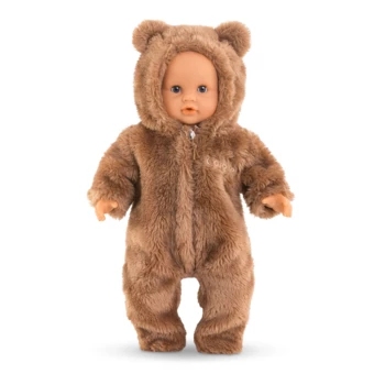 Pilote Ours brun pour poupon 30 cm