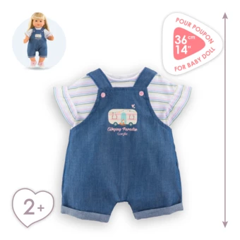 Combishort & T-Shirt Petit Explorateur pour poupon 36 cm