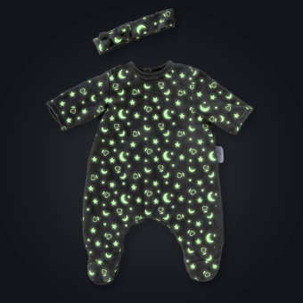 Pyjama Brille dans la Nuit & Bandeau pour poupon 30 cm
