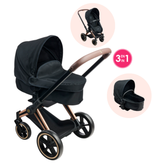 Landau 3 en 1 Cybex Priam Noir pour poupon 36 / 42 / 52 cm