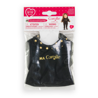 T-Shirt Noir et Or Manches Longues pour poupée ma Corolle