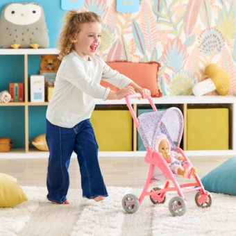 Poussette Florale pour poupon 30 cm