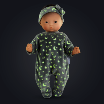 Pyjama Brille dans la Nuit & Bandeau pour poupon 30 cm