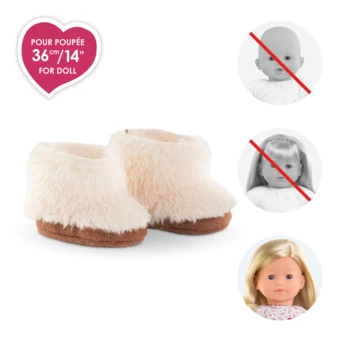 Bottes Moumoute Ivoire pour poupée ma Corolle
