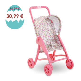 Poussette Fleurie pour poupon 30 cm