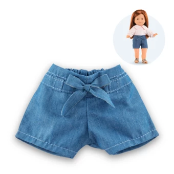 Short en Jean avec Noeud pour poupée ma Corolle