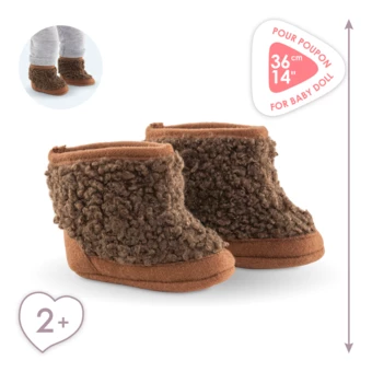 Bottes Moumoute Marron pour poupon 36 cm