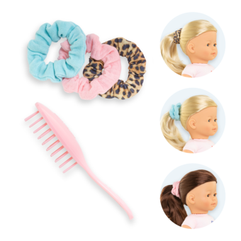 Ensemble Brosse et 3 Chouchous pour poupée ma Corolle