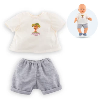 T-Shirt & Short Petit Explorateur pour poupon 36 cm