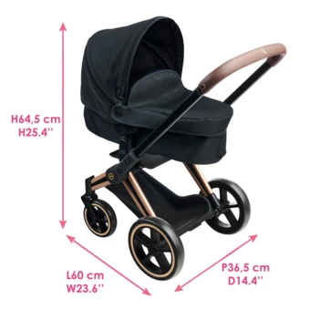 Landau 3 en 1 Cybex Priam Noir pour poupon 36 / 42 cm