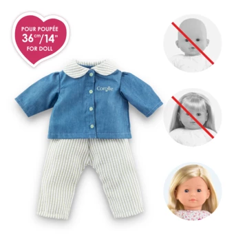 Ensemble Blouse & Pantalon Rayé pour poupée ma Corolle