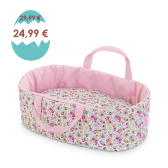 Couffin Fleuri pour poupon 30 cm