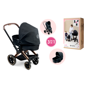 Landau 3 en 1 Cybex Priam Noir pour poupon 36 / 42 / 52 cm