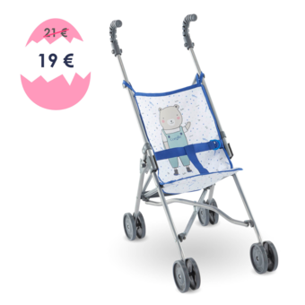 Poussette Canne Bleue pour poupon 36/42/52 cm