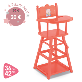 Chaise Haute Corail pour poupons 36 et 42 cm
