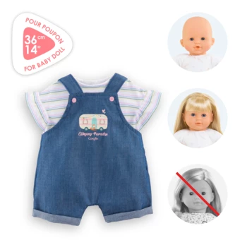 Combishort & T-Shirt Petit Explorateur pour poupon 36 cm