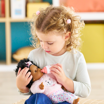 Bébé Calin Caroline et Turbulette Peluche Rose