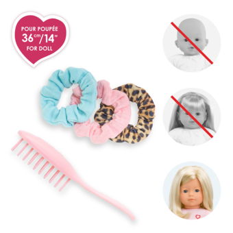 Ensemble Brosse et 3 Chouchous pour poupée ma Corolle