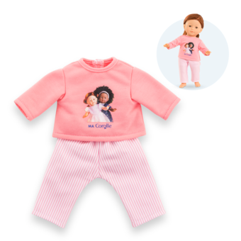 Pyjama Rose 2 pièces pour poupée ma Corolle
