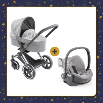 Ensemble Landau 3 en 1 Priam Cybex + Porte-poupon Cybex Gris