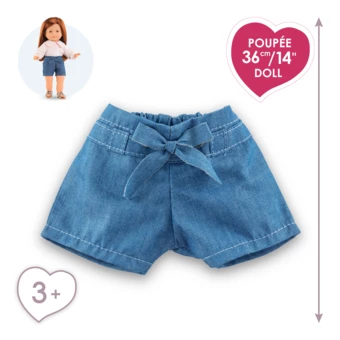 Short en Jean avec Noeud pour poupée ma Corolle