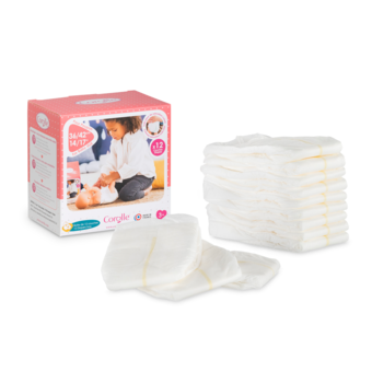 Boîte de 12 couches pour poupon 36 et 42 cm