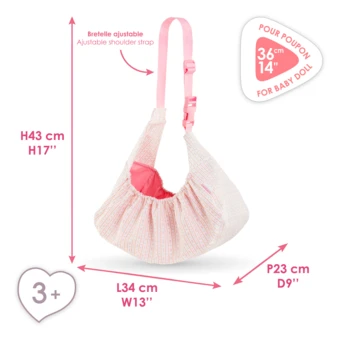 Sac de Portage Tulipes pour poupon 36 cm
