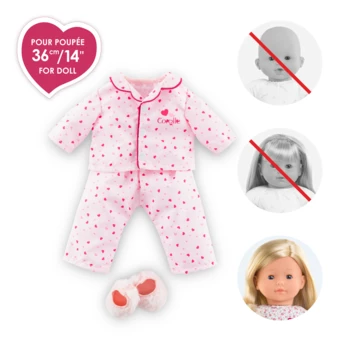 Pyjama  2 Pièces & Chaussons pour poupée ma Corolle