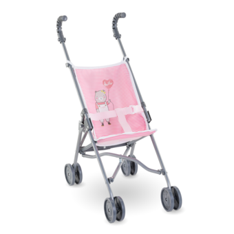 Poussette Canne Rose pour poupon 36/42/52 cm