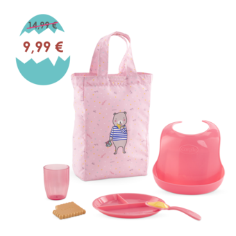 Coffret Repas pour poupon 36 à 42 cm - sac