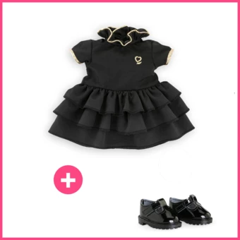 Look Robe Noire & Babies pour poupée ma Corolle