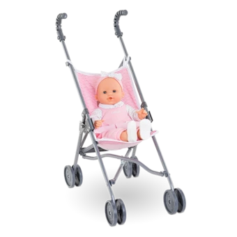 Poussette Canne Rose avec poupon 36/42/52 cm