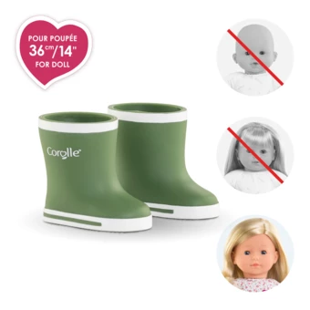 Bottes de Pluie Kaki pour poupée ma Corolle