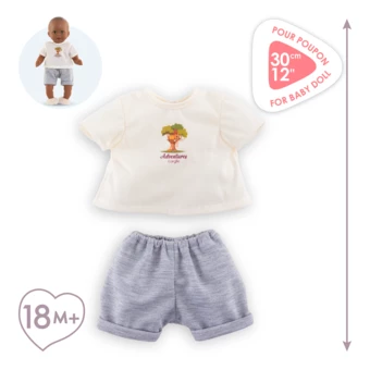 T-Shirt & Short Petit Explorateur pour poupon 30 cm