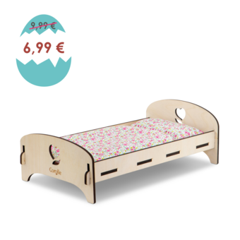 Lit en Bois pour poupon 30 et 36 cm