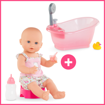 Emma fait pipi et Baignoire pour poupon