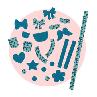 2 jeux de Décochic™ Bleu pour poupée ma chérie création 