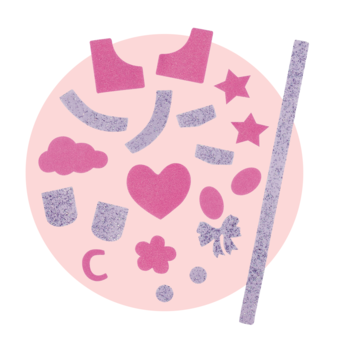 2 jeux de Décochic™ Rose pour poupée ma chérie création 