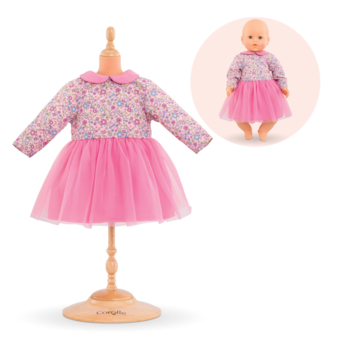 Robe Rose Manches Longues pour poupon 42 cm