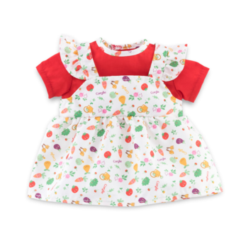 Robe La Fête du Potager pour poupon 30 cm