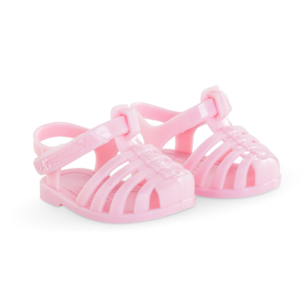 Sandales roses pour poupon 36 cm