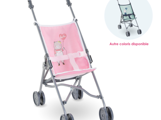 Poussette Canne Rose pour poupon 36 42 52 cm Corolle